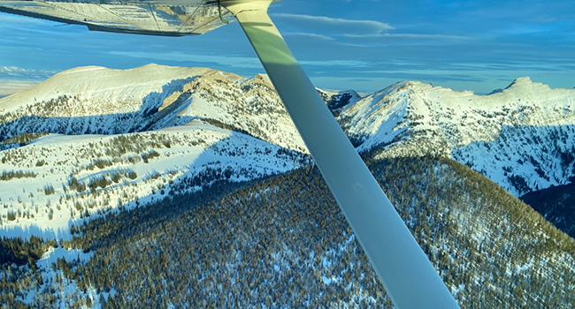 Winter Airplane Flight Aerial Views